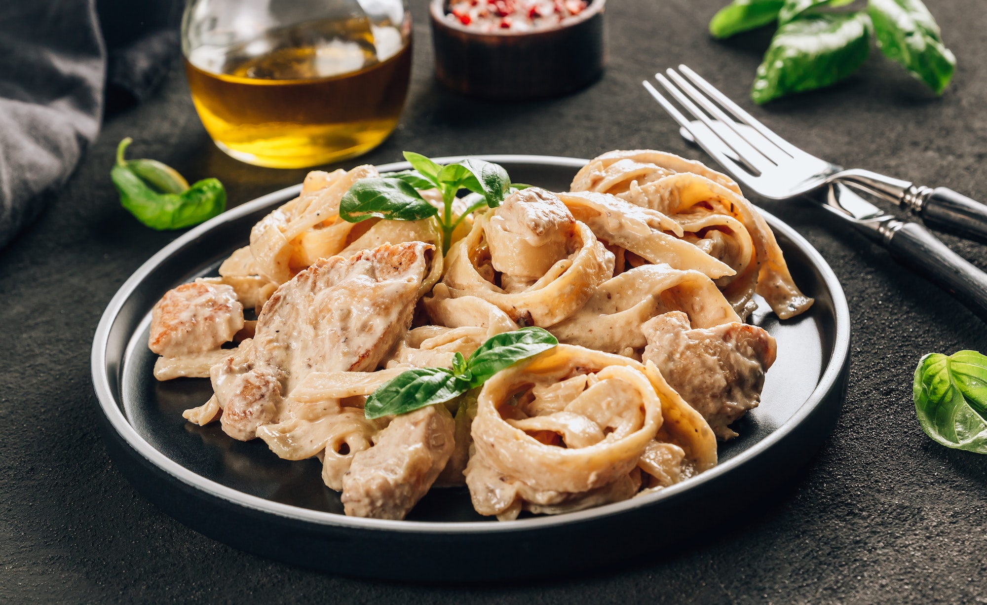 Authentic Italian fettuccine alfredo pasta